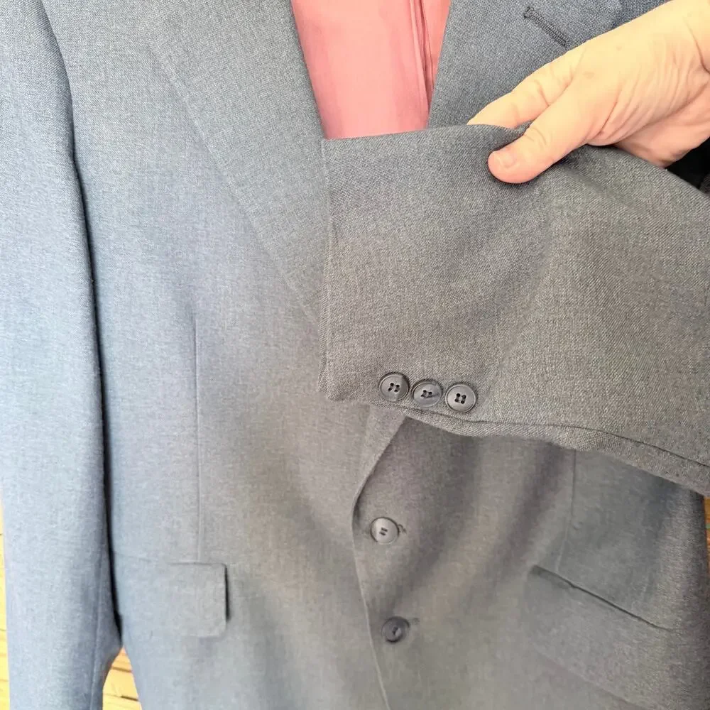 1970s vintage Levi Strauss & co business class suit gray 40R blazer slacks